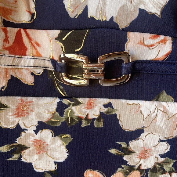 ENFOCUS Floral BodyCon Dress Navy Blue - Picture 4 of 5